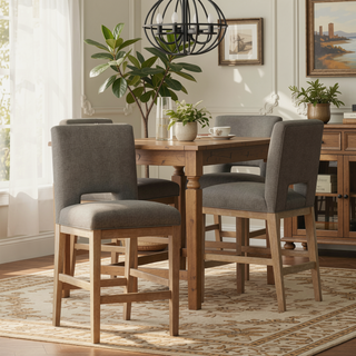 Sunvega Modern Upholstered Bar Stools with Padded Seats for Kitchen Dining