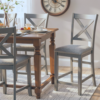 Sunvega Modern Wooden Counter Height Chairs Set of 4 with Padded Seat for Dining Room