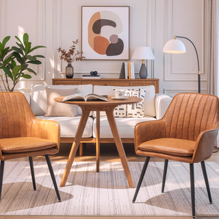 Sunvega Blue Velvet Mid-Back Dining Chairs with Gold Plated Legs for Living Room