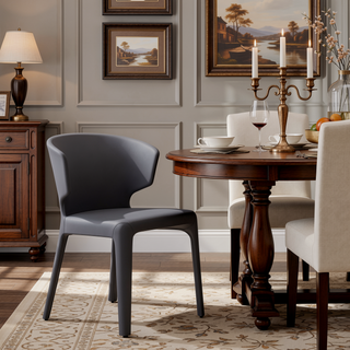 Sunvega Mid-Century Modern Dining Chairs Set of 2 with Faux Leather Upholstery