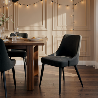 Sunvega Light Grey Curved Back Side Chair Set with Cushioned Seat and Tapered Legs