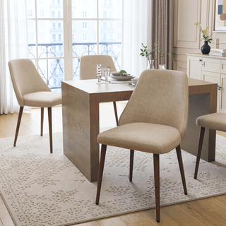 Sunvega Modern Dining Chair with Iron Legs and Wood Finish for Durability