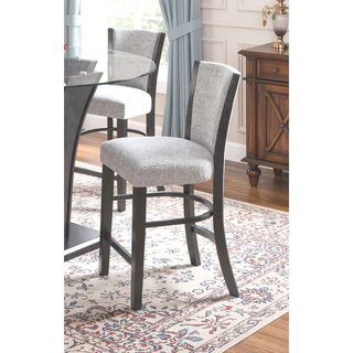 Sunvega Contemporary Glam Upholstered Dining Side Chair with Plush Gray Fabric
