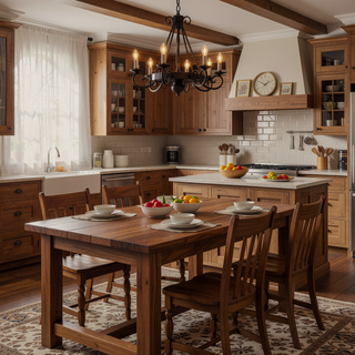 Sunvega 2-Piece Walnut Counter Height Wood Kitchen Dining Stools for Small Spaces