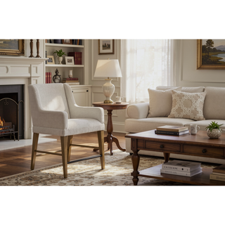 Sunvega Almond Finish Upholstered Counter Stool Set of 2 with Hickory Veneers