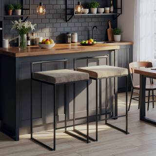 Sunvega Contemporary Stackable Counter Stool with Upholstered Padded Seat and Welded Frame