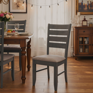 Sunvega Ladder Back Side Chairs with Padded Seat for Dining Set of 2
