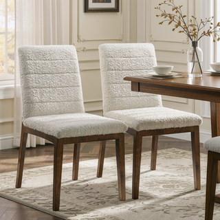 Sunvega Mid-Century Modern Burnt Orange Velvet Dining Chair Set with Walnut Solid Wood Base