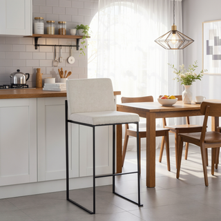 Sunvega Fuji High Back Barstool Set of 3 with Padded Seat and Backrest