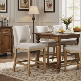 Sunvega Modern Upholstered Bar Stools with Padded Seats for Kitchen Dining
