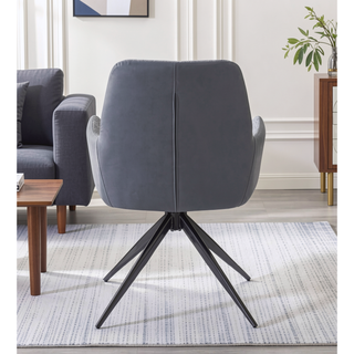 Sunvega Brown Chenille Swivel Side Chair with Padded Seat and Back Cushion