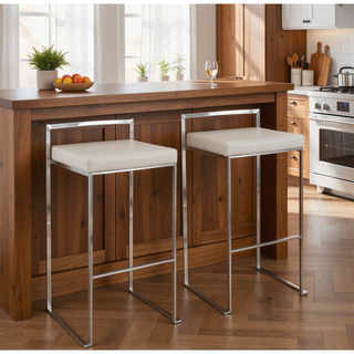 Sunvega Contemporary Stackable Barstool with Upholstered Padded Seat and Welded Frame