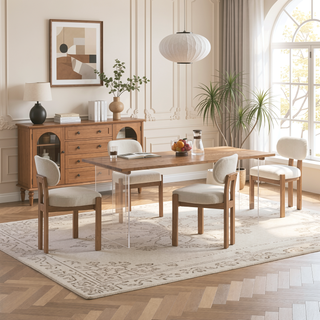 Sunvega Modern Upholstered Wooden Dining Chairs Set of 2 for Small Spaces