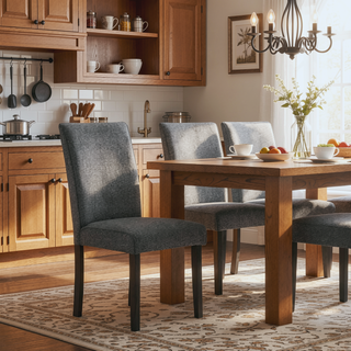 Sunvega Grey Dining Chairs Set of 2 with Durable Construction and Easy Cleaning