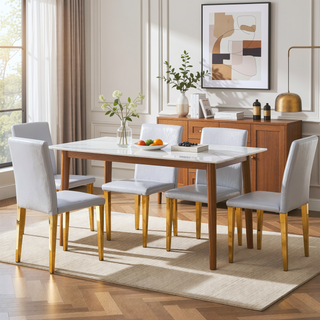 Sunvega Black PU Dining Chairs with Silver Metal Legs and High Elasticity Sponge Filling for Living Room
