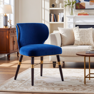 Sunvega Elegant Modern Dining Chair with Criss Cross Gold Metal Base