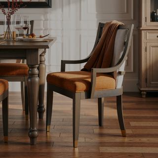 Sunvega Semi-Deconstructed Textured Fabric Upholstered Armchairs with Wood Frame
