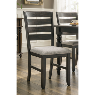 Sunvega Contemporary Dining Chairs Set of 2 with Light Gray Fabric Cushion Seats