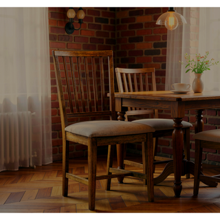 Sunvega Transitional Weathered Oak Finish Tan Linen Upholstered Dining Side Chairs Set of 2