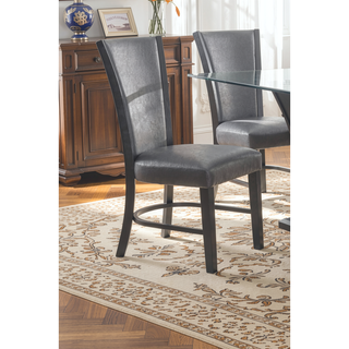 Sunvega Contemporary Glam Upholstered Dining Side Chair with Plush Gray Fabric