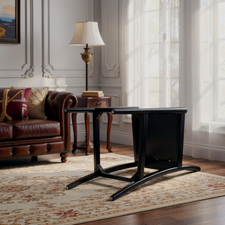 Sunvega Natural Oak and Cane Rattan Counter Stools with Black Boucle Upholstery