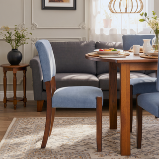 Sunvega Modern Upholstered Dining Chairs Set of 4 with Ergonomic Foam and Rubber Wood Legs