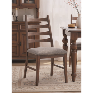 Sunvega Walnut Finish Rectangular Dining Table with Extension Leaf for 8