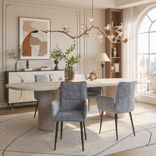 Sunvega Modern Velvet Dining Chairs with Iron Frames and Soft Cushioned Seats