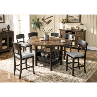 Sunvega 2pc Transitional Upholstered Counter Height Dining Chair Bar Stools with Chalk Gray Finish