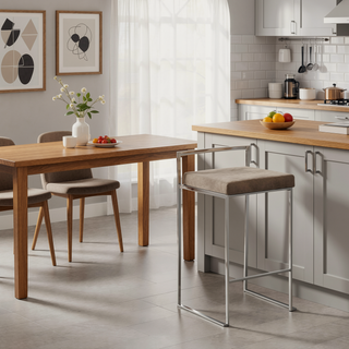 Sunvega Contemporary Stackable Counter Stool with Upholstered Padded Seat and Welded Frame