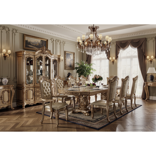 Sunvega Brown and Cherry Side Chair with Nailhead Trim and Floral Motif