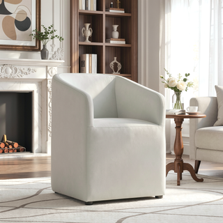 Sunvega Modern Faux Leather Upholstered Dining Armchair for Dining Room