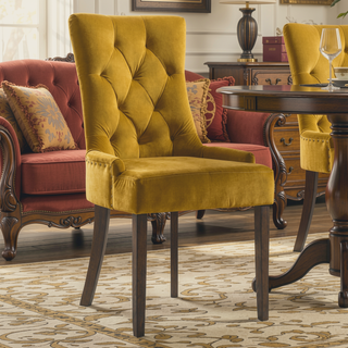Sunvega Tufted Back Side Chairs with Plush Upholstery and Nailhead Trim Set of 2