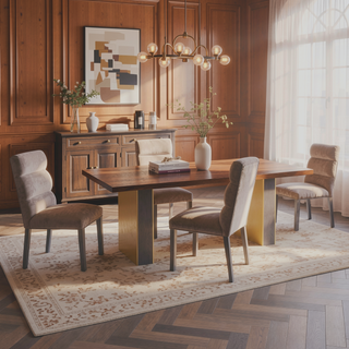 Sunvega Ash Velvet Upholstered Side Chair Set of 2 with Plump Foam Back and Gray Wood Legs