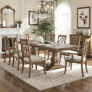 Sunvega Solid Rubber Wood Frame Upholstered Dining Chairs Set of 2 with Spacious Cushion