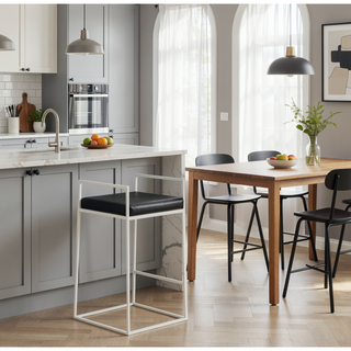 Sunvega Contemporary Stackable Counter Stool with Upholstered Padded Seat
