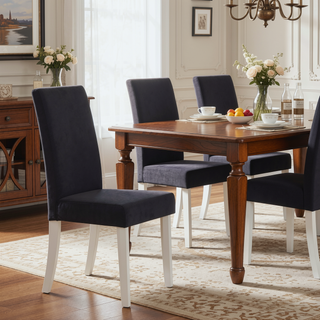 Sunvega Modern Glam Quinara Acrylic Dining Chair with Black Velvet Set of 2
