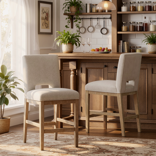 Sunvega Modern Upholstered Bar Stools with Padded Seats for Kitchen Dining