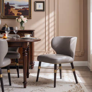 Sunvega Elegant Modern Dining Chair with Criss Cross Gold Metal Base