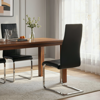Sunvega High Back Side Chairs with Leatherette Upholstery and Chrome Legs Set of 4