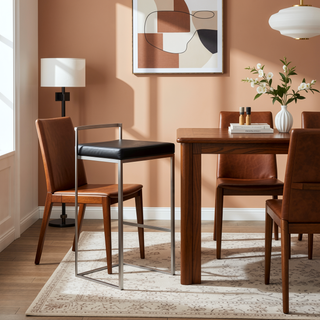 Sunvega Contemporary Stackable Barstool with Upholstered Padded Seat and Welded Frame