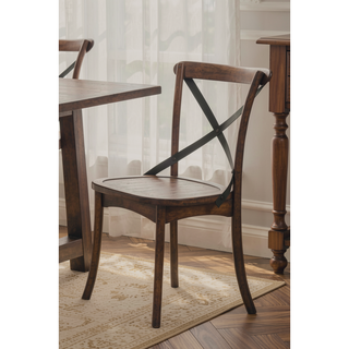 Sunvega Kaelyn Dark Oak Finish Rectangular Dining Table with Trestle Base