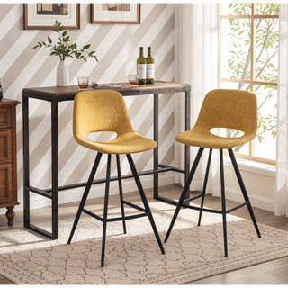 Sunvega Porth Fabric Kitchen Counter Height Stools Set of 2 with Plush Upholstery