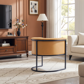 Sunvega Modern Faux Leather Upholstered Dining Chair with Geometric Metal Frame