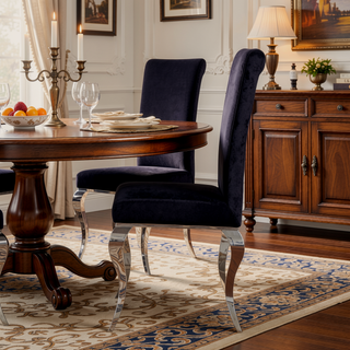 Sunvega Modern White Wooden Slatted Back Chair with Sturdy Legs for Teen's Room