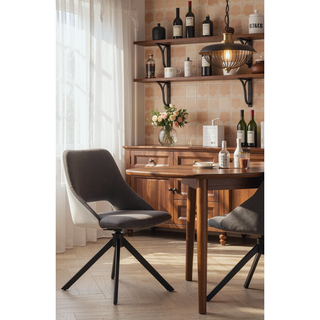 Sunvega Modern PU Leather Swivel Dining Chairs Set of 2 with Auto-Return and High Back