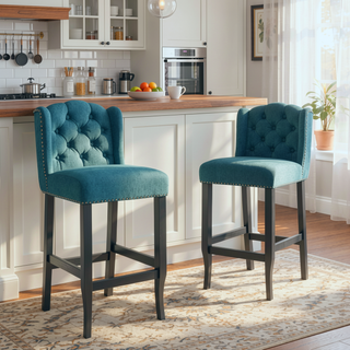 Sunvega Vienna Contemporary Tufted Wingback 31 Inch Counter Stools Set of 2