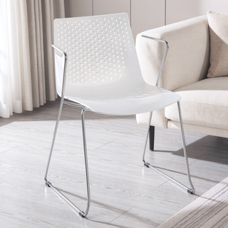 Sunvega Contemporary Polypropylene Dining Chair with Chrome Base Set of 2