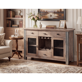 Sunvega Gorge Fabric and Oak Finish Side Chair with Padded Back and Seat Cushions