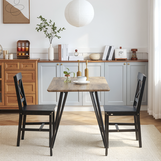Sunvega Modern Farmhouse Cross Back Dining Chairs Set of 2 for Kitchen